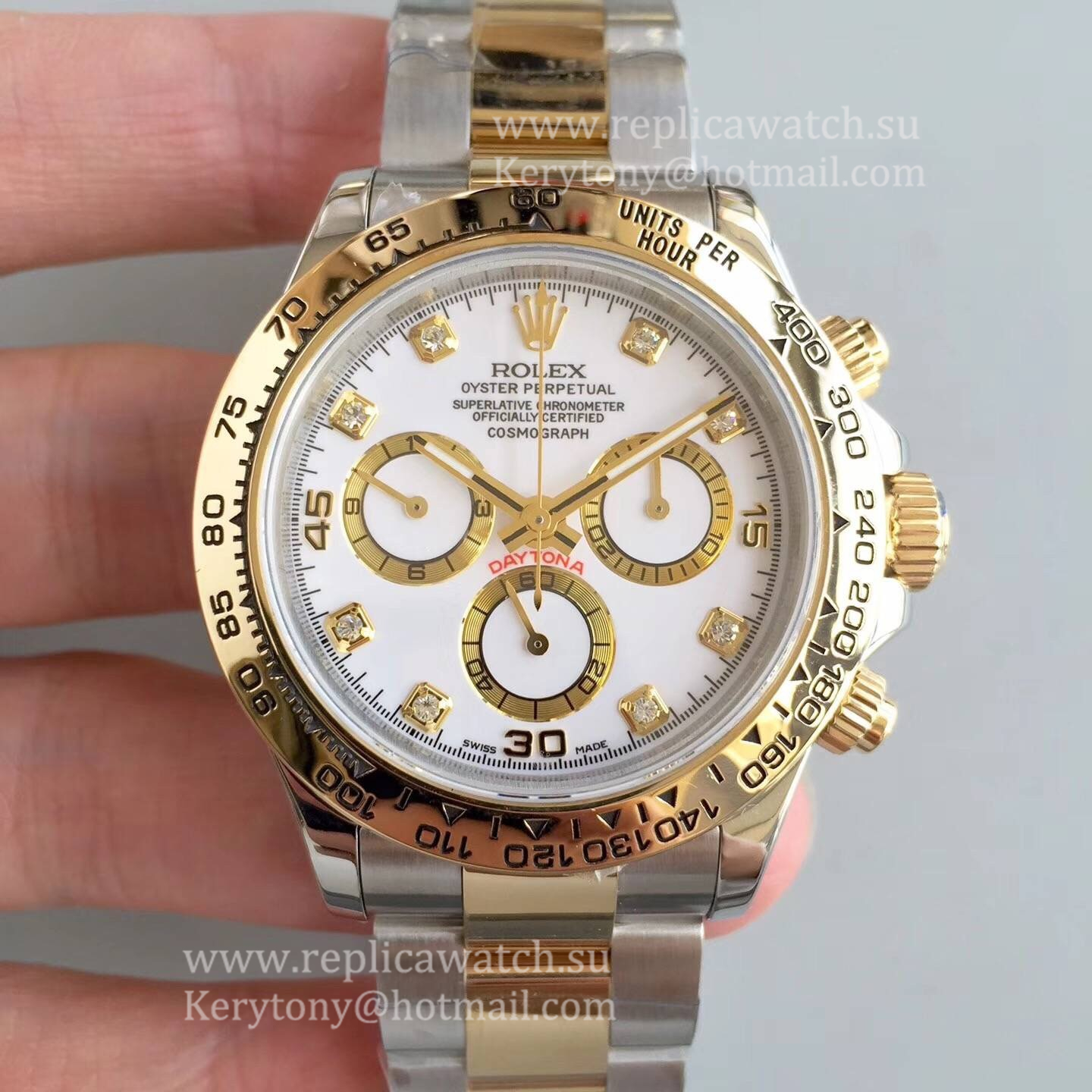 Copy R01ex Daytona  116503 3AF 18K Yellow Gold Wrapped & SS 904L White Dial 7750