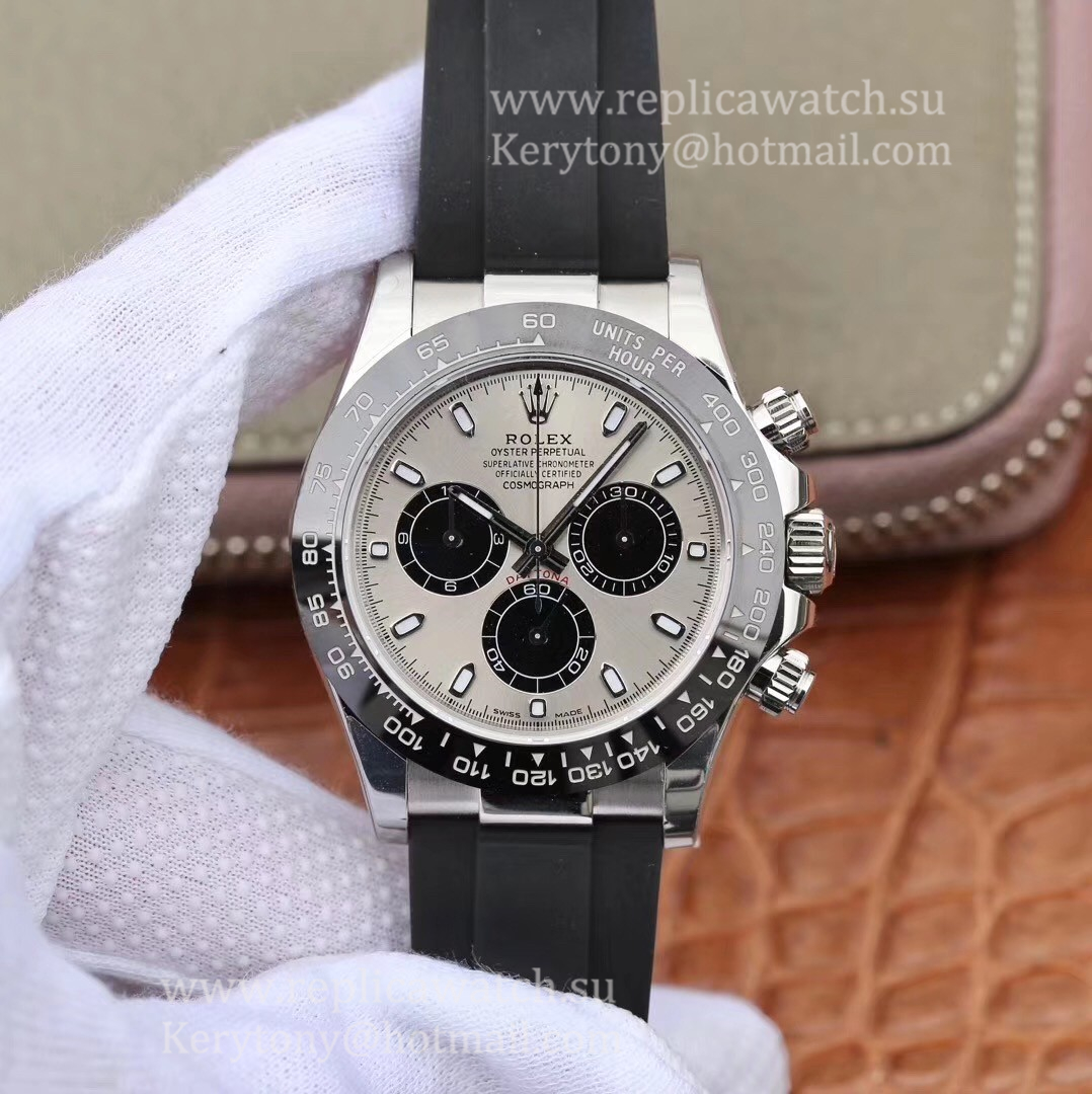 High Quality R01ex Daytona  116519 LN Noob Factory V3 SS 904L Silver Dial 4130