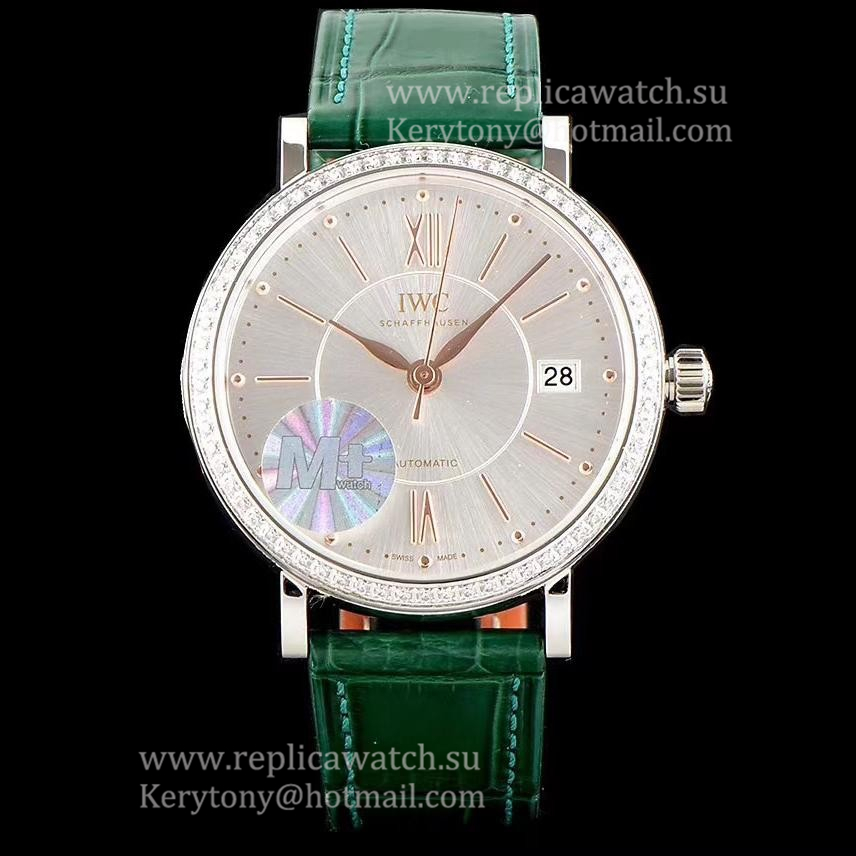 Perfect Replica IWC Portofino Automatic 37 IW458112 Ladies M+F SS & D1am0nd Silver Dial 35111