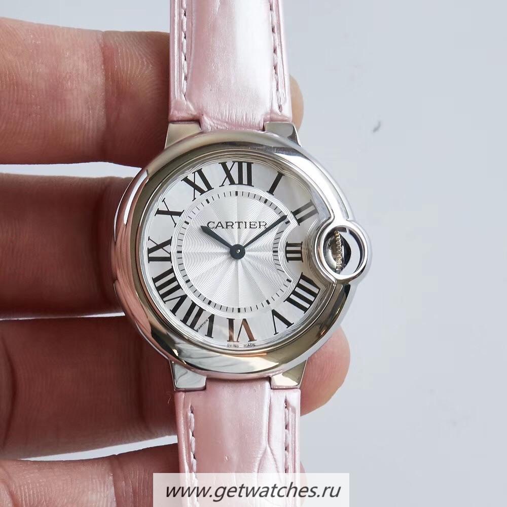 Fake Ca*t1er Ballon Bleu 33mm W6920086 AF SS Silver Dial Ronda Quartz