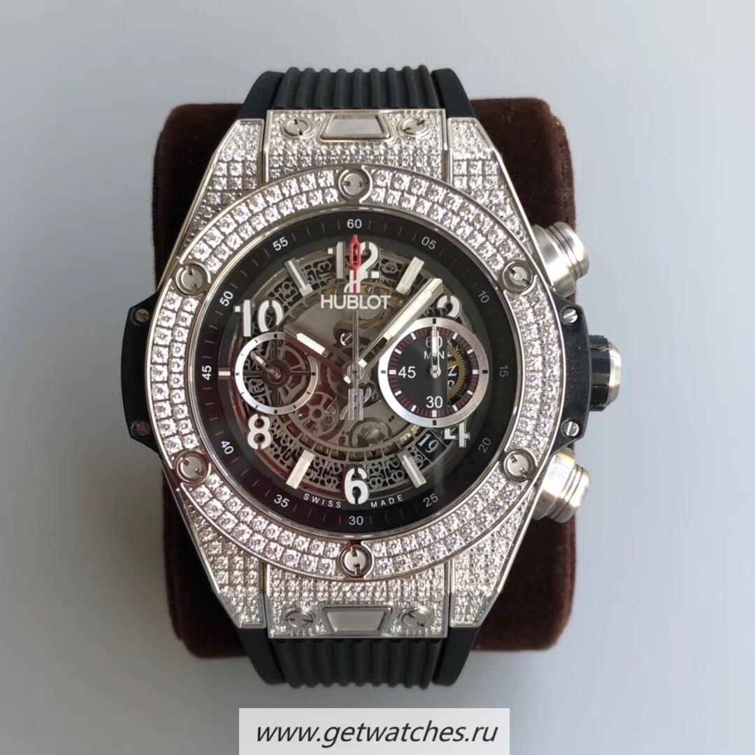 Perfect Replica Hublot Big Bang Unico 45mm OXF SS & D1am0nd Black Dial HUB1242