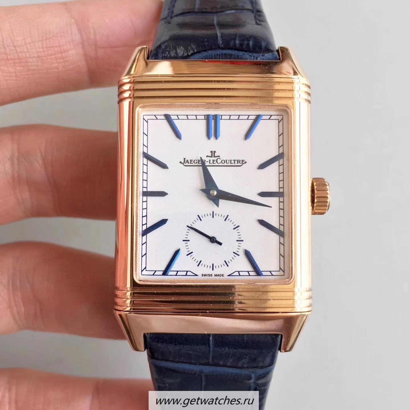 Replica Jaeger-LeCoultre Grande Reverso 986 Noob Factory Rose Gold White Dial JLC 986