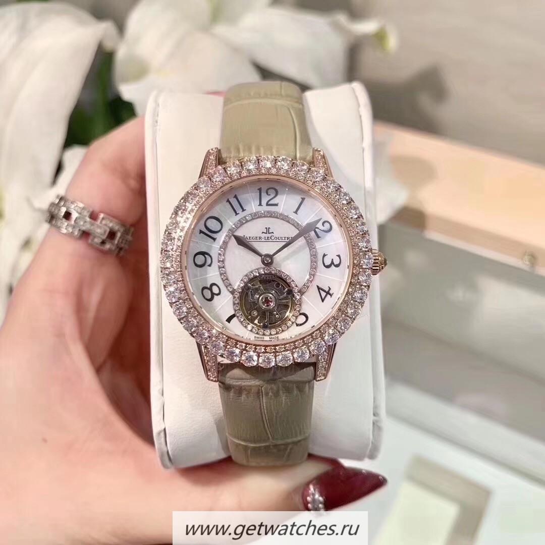 Replica Jaeger-LeCoultre Rendez-Vous Ladies Tourbillon Q3412105 Noob Factory Rose Gold & D1am0nds MOP Dial Caliber 978